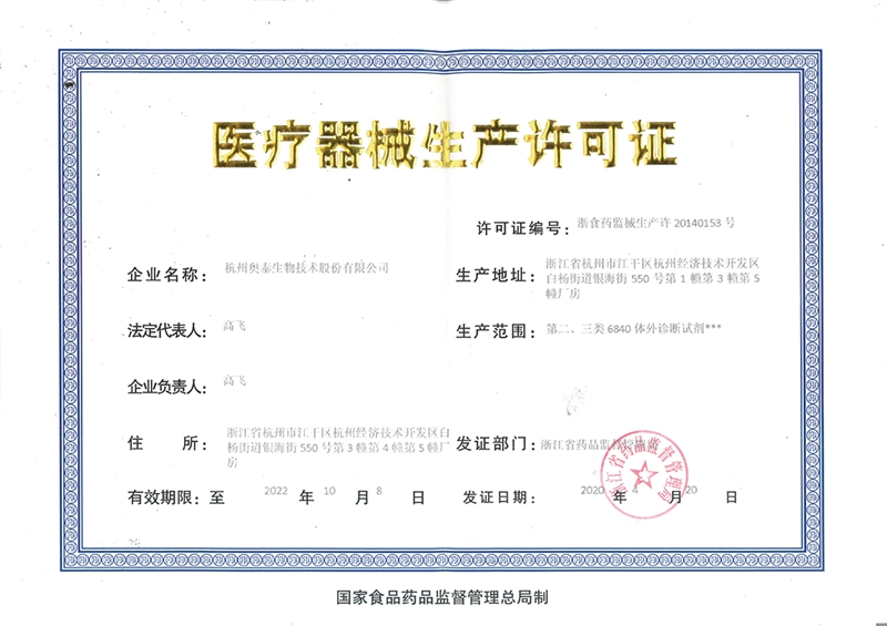 ALLTEST China Manufacturing License